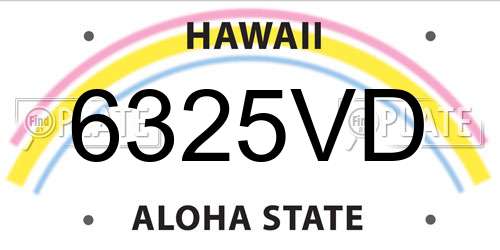 6325VD Hawaii License Plate