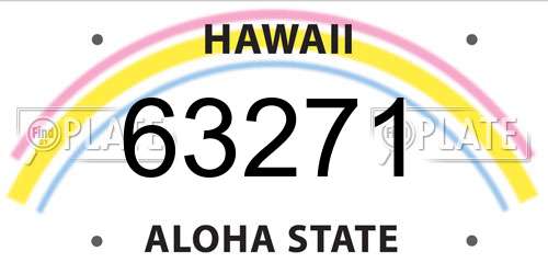 63271 Hawaii License Plate