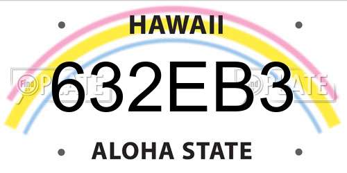 632EB3 Hawaii License Plate