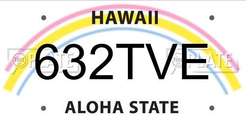 632TVE Hawaii License Plate