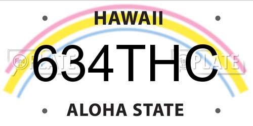 634THC Hawaii License Plate