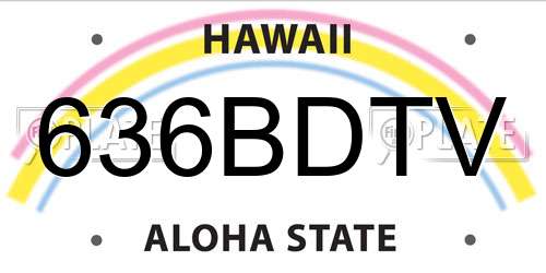 636BDTV Hawaii License Plate