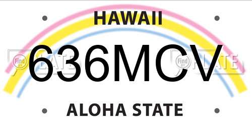 636MCV Hawaii License Plate
