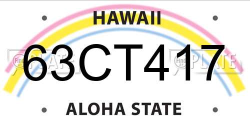 63CT417 Hawaii License Plate
