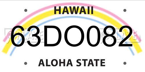 63DO082 Hawaii License Plate