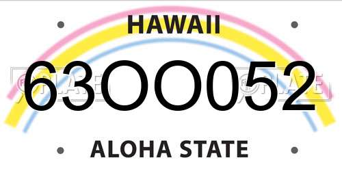 63OO052 Hawaii License Plate