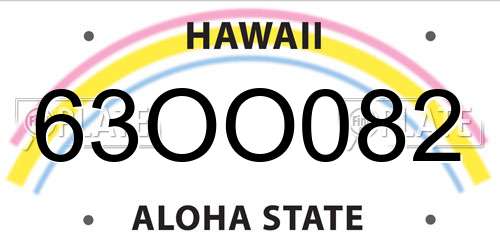 63OO082 Hawaii License Plate