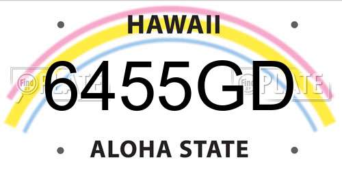 6455GD Hawaii License Plate