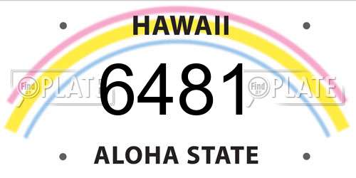 6481 Hawaii License Plate