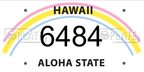 6484 Hawaii License Plate