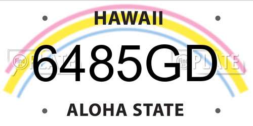 6485GD Hawaii License Plate