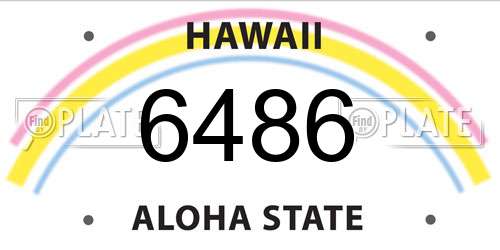 6486 Hawaii License Plate