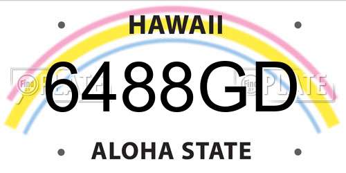 6488GD Hawaii License Plate