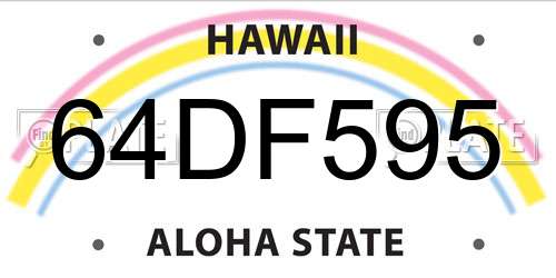 64DF595 Hawaii License Plate