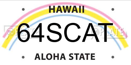64SCAT Hawaii License Plate