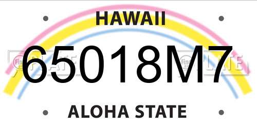 65018M7 Hawaii License Plate