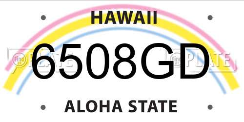 6508GD Hawaii License Plate