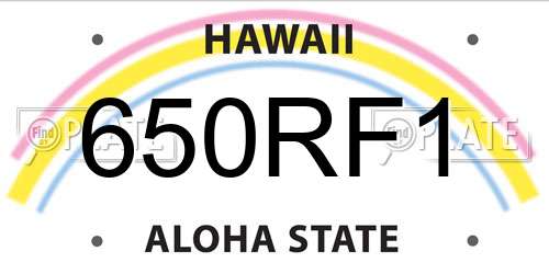 650RF1 Hawaii License Plate