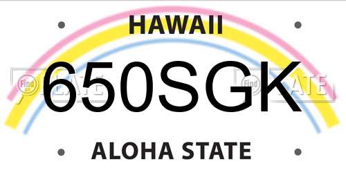 650SGK Hawaii License Plate