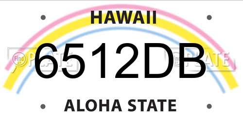 6512DB Hawaii License Plate