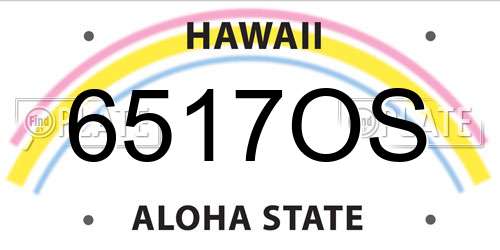 6517OS Hawaii License Plate