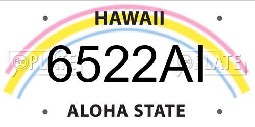 6522AI Hawaii License Plate