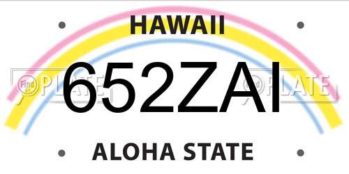 652ZAI Hawaii License Plate