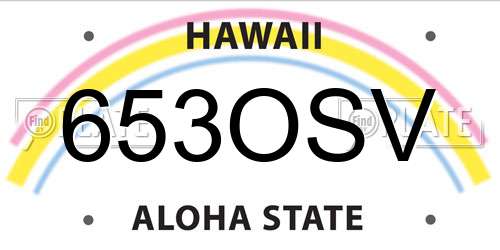 653OSV Hawaii License Plate