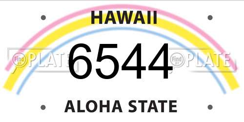 6544 Hawaii License Plate