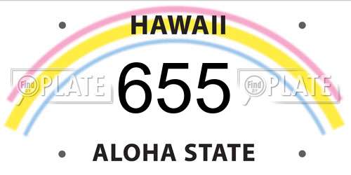 655 Hawaii License Plate