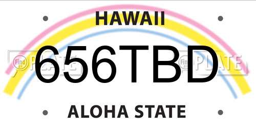 656TBD Hawaii License Plate