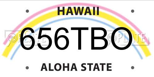 656TBO Hawaii License Plate