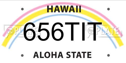 656TIT Hawaii License Plate