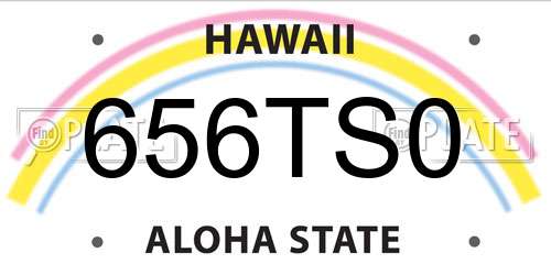 656TS0 Hawaii License Plate