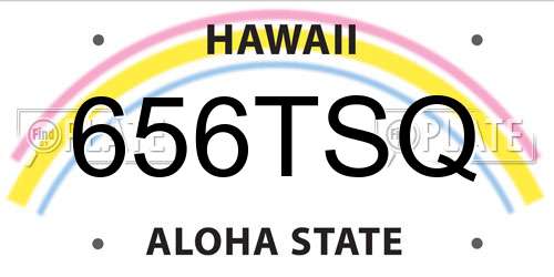 656TSQ Hawaii License Plate