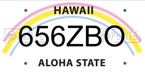 656ZBO Hawaii License Plate