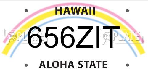 656ZIT Hawaii License Plate
