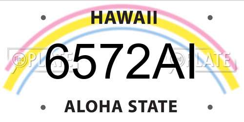 6572AI Hawaii License Plate