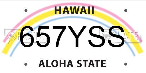 657YSS Hawaii License Plate