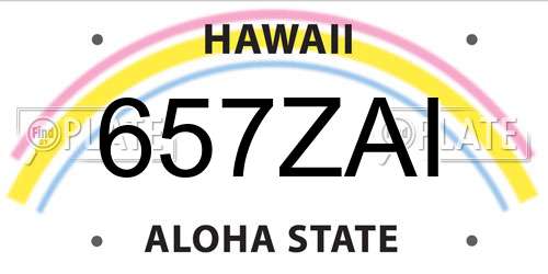 657ZAI Hawaii License Plate