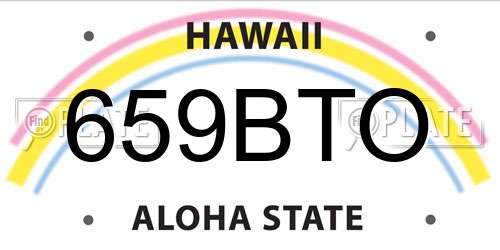 659BTO Hawaii License Plate