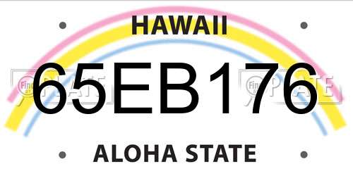 65EB176 Hawaii License Plate