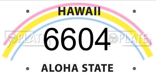 6604 Hawaii License Plate