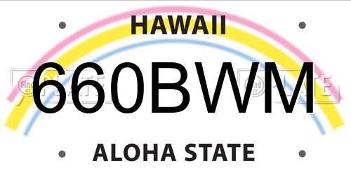 660BWM Hawaii License Plate