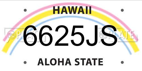 6625JS Hawaii License Plate