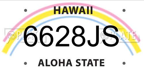 6628JS Hawaii License Plate