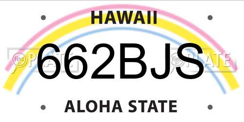 662BJS Hawaii License Plate