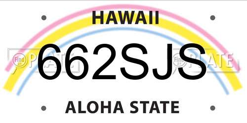 662SJS Hawaii License Plate