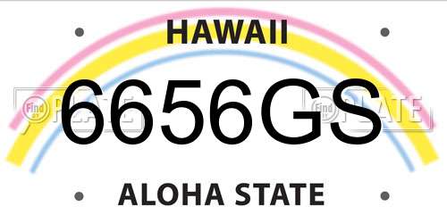 6656GS Hawaii License Plate