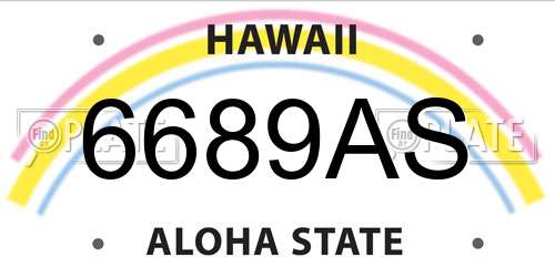 6689AS Hawaii License Plate